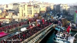 İstanbul'da yılın ilk sabahında Filistinliler'e destek eylemi 